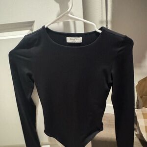 Aritzia Babaton Black Long Sleeve Bodysuit